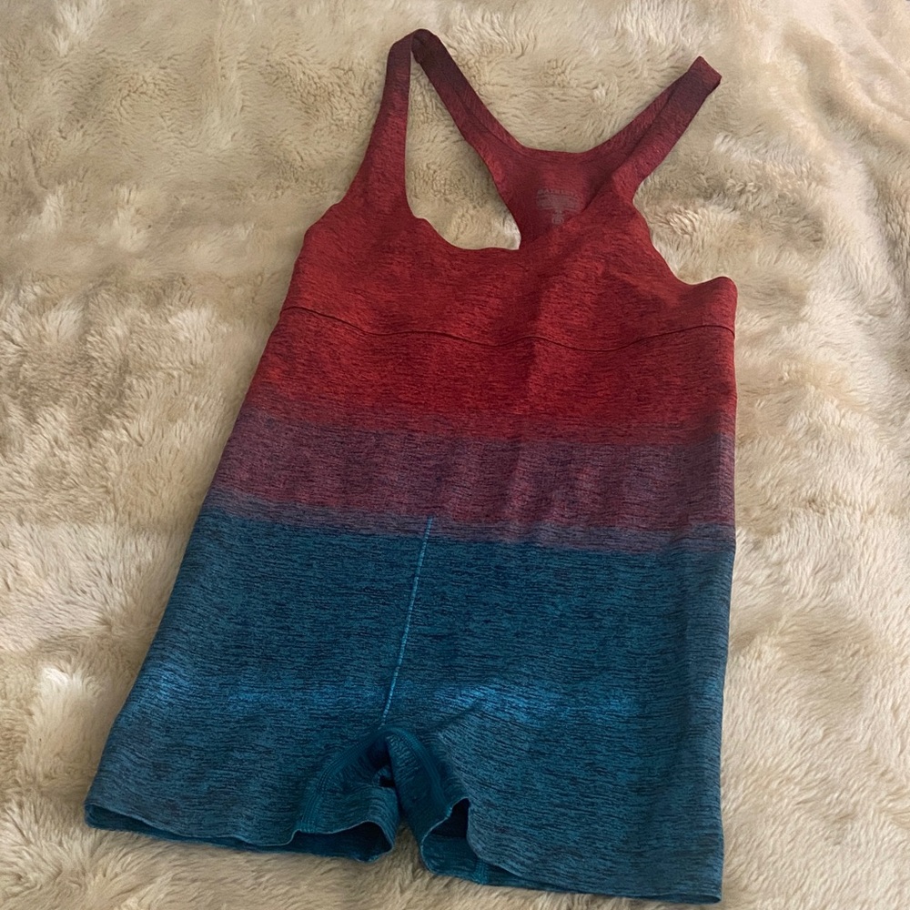 Athleta Red and Blue Gradient Romper